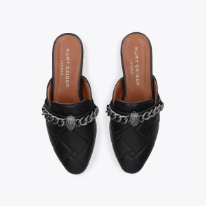 Kurt Geiger London Chelsea Mule Quilted Women's Flat Shoes Black | Malaysia NA47-894