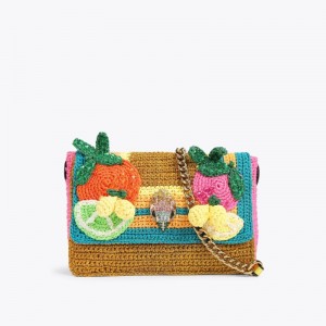 Kurt Geiger London Crochet Kensington Women's Crossbody Bags Gold | Malaysia FN02-425