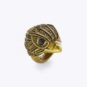 Kurt Geiger London Eagle Chunky Ring Women's Jewelry Gold | Malaysia JU59-218