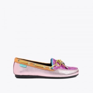Kurt Geiger London Eagle Moccasin Women's Flat Shoes Pink | Malaysia FR85-510