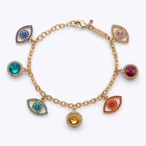 Kurt Geiger London Eye Crystal Bracelet Women's Jewelry Gold | Malaysia UM28-913