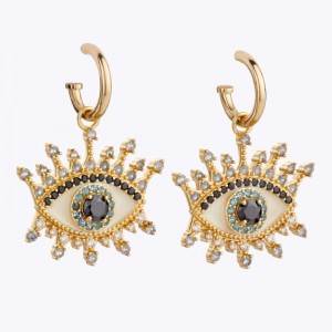 Kurt Geiger London Eye Huggie Earrings Women's Jewelry Gold | Malaysia EB79-275
