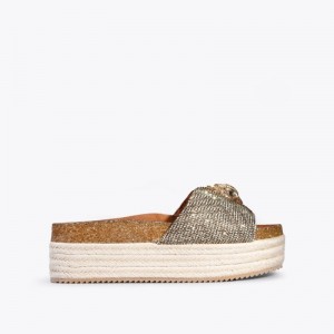 Kurt Geiger London Kensington Flatform Women's Sandals Beige | Malaysia KB13-865