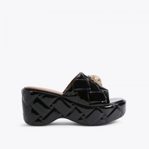 Kurt Geiger London Kensington Wedge Mule Women's Sandals Black | Malaysia DE47-976