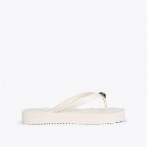 Kurt Geiger London Kensington Women's Flip Flops Bone | Malaysia TQ11-315