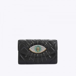 Kurt Geiger London Kensington Chain Eye Wallet Women's Crossbody Bags Black | Malaysia DC69-245