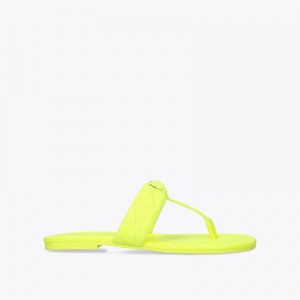 Kurt Geiger London Kensington T-bar Sandal Women's Flip Flops Yellow | Malaysia ZE60-059