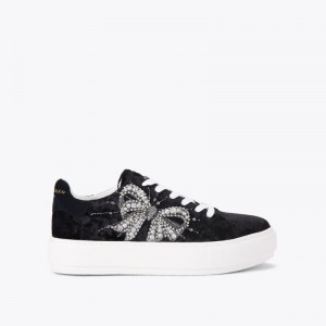 Kurt Geiger London Laney Bow Women's Trainers Black | Malaysia DH82-865