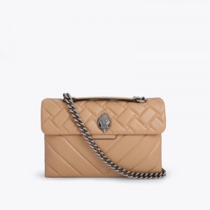 Kurt Geiger London Leather Kensington Women's Crossbody Bags Camel | Malaysia BM11-726