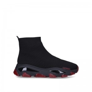 Kurt Geiger London Lettie Knit Sock Men's Trainers Black Red | Malaysia UP21-445