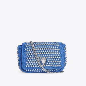 Kurt Geiger London Medium Crochet Kensington Women's Crossbody Bags Blue | Malaysia DQ71-488