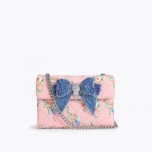 Kurt Geiger London Medium Kensington Bow Women's Shoulder Bags Pink | Malaysia FT71-922