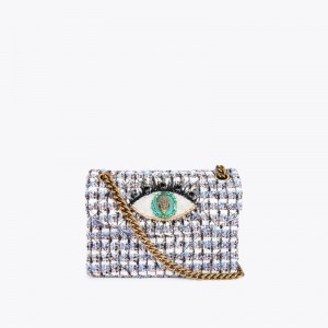 Kurt Geiger London Mini Eye Kensington Women's Crossbody Bags White Navy | Malaysia IC04-937