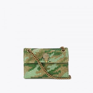 Kurt Geiger London Mini Fabric Kensington Women's Crossbody Bags Green | Malaysia FG03-145