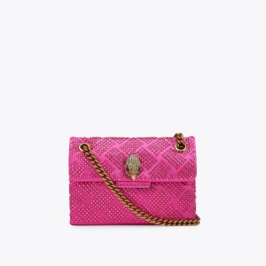 Kurt Geiger London Mini Fabric Kensington Women's Crossbody Bags Fushia | Malaysia TN27-917