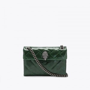 Kurt Geiger London Mini Glitter Kensington Women's Crossbody Bags Green | Malaysia GE93-245