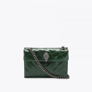Kurt Geiger London Mini Glitter Kensington Women's Mini Bags Green | Malaysia AO27-684