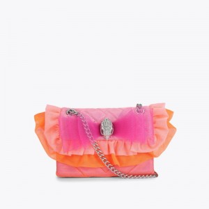 Kurt Geiger London Mini Ruffle Kensington Women's Crossbody Bags Pink | Malaysia EZ91-240
