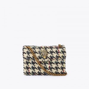 Kurt Geiger London Mini Tweed Kensington Women's Crossbody Bags Gold | Malaysia JJ04-036