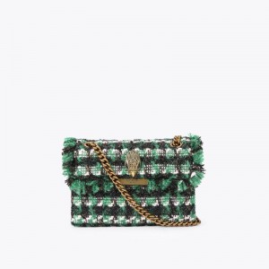 Kurt Geiger London Mini Tweed Kensington Women's Crossbody Bags Black Green | Malaysia US31-673