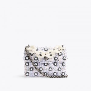 Kurt Geiger London Mini Tweed Kensington Women's Crossbody Bags Lilac | Malaysia LL65-603
