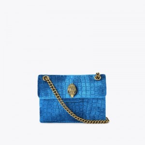 Kurt Geiger London Mini Velvet Kensington Women's Mini Bags Turquoise | Malaysia LH58-447