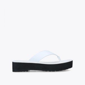 Kurt Geiger London Molly Rainbow Stitch Women's Sandals White | Malaysia BV14-526