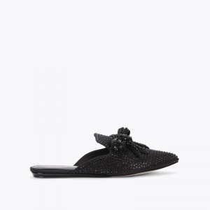 Kurt Geiger London Olive Bow Mule Women's Flat Shoes Black | Malaysia WK70-737