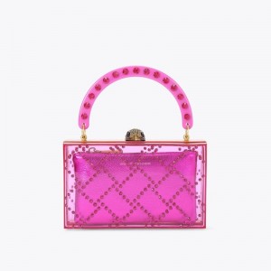 Kurt Geiger London Quilted Box Women's Clutches Fushia | Malaysia SF43-790