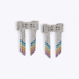 Kurt Geiger London Rainbow Bow Earrings Women's Jewelry Multicolor | Malaysia BD73-230