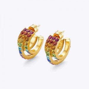Kurt Geiger London Rainbow Hoop Earrings Women's Jewelry Multicolor | Malaysia PR42-009