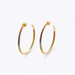 Kurt Geiger London Rainbow Hoop Earrings Women's Jewelry Multicolor | Malaysia LG36-378