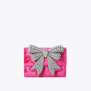 Kurt Geiger London Shoreditch Bow Chain Wallet Women's Crossbody Bags Pink | Malaysia UU92-310