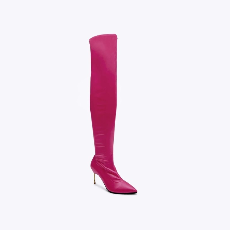 Kurt Geiger London Barbican Women's Knee-High Boots Fushia | Malaysia UW28-420