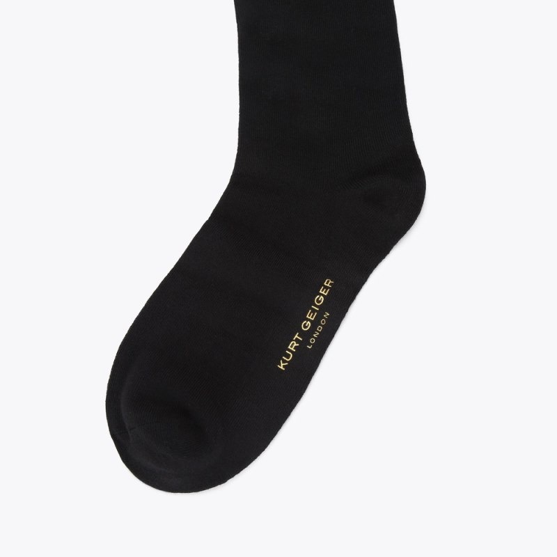 Kurt Geiger London Belgravia Bow Women's Socks Black | Malaysia IT45-153