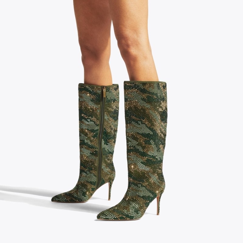 Kurt Geiger London Belgravia Women's Knee-High Boots Green | Malaysia BM88-913