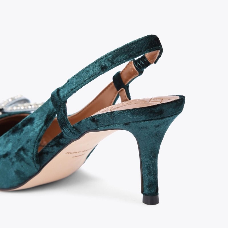 Kurt Geiger London Belgravia Bow Slingback Women's Heels Turquoise | Malaysia NX56-309