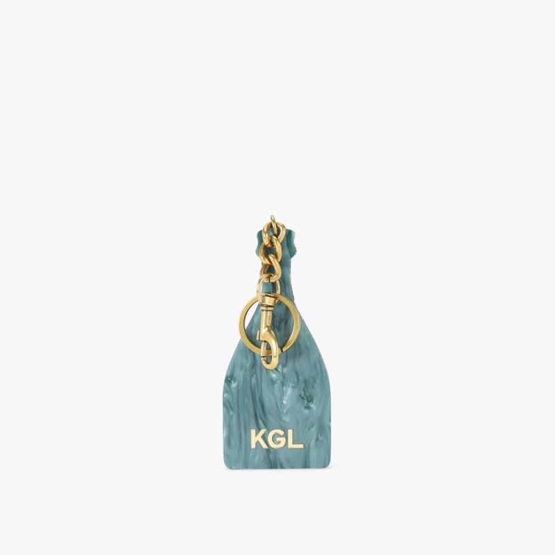 Kurt Geiger London Champagne Bottle Women's Keyrings Dark Green | Malaysia WO69-692