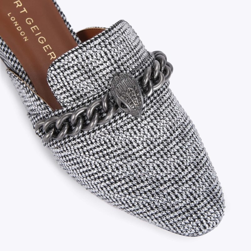 Kurt Geiger London Chelsea Mule Women's Flat Shoes Silver | Malaysia YK11-889