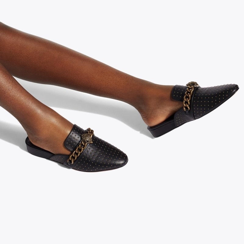 Kurt Geiger London Chelsea Mule Women's Flat Shoes Black | Malaysia KI15-138