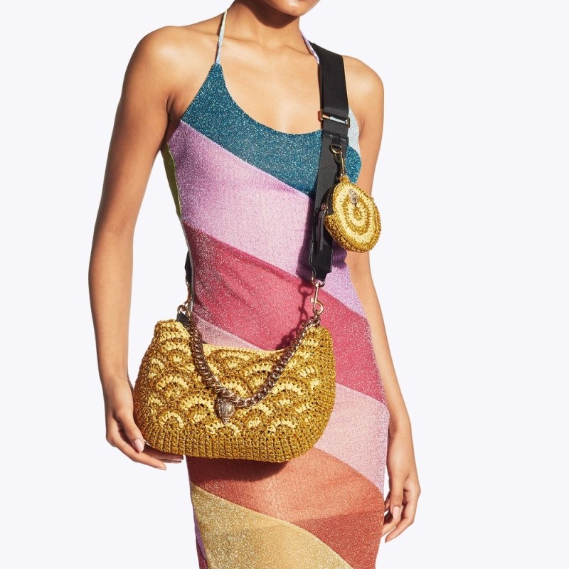 Kurt Geiger London Crochet Multi Women's Crossbody Bags Gold | Malaysia TY68-720