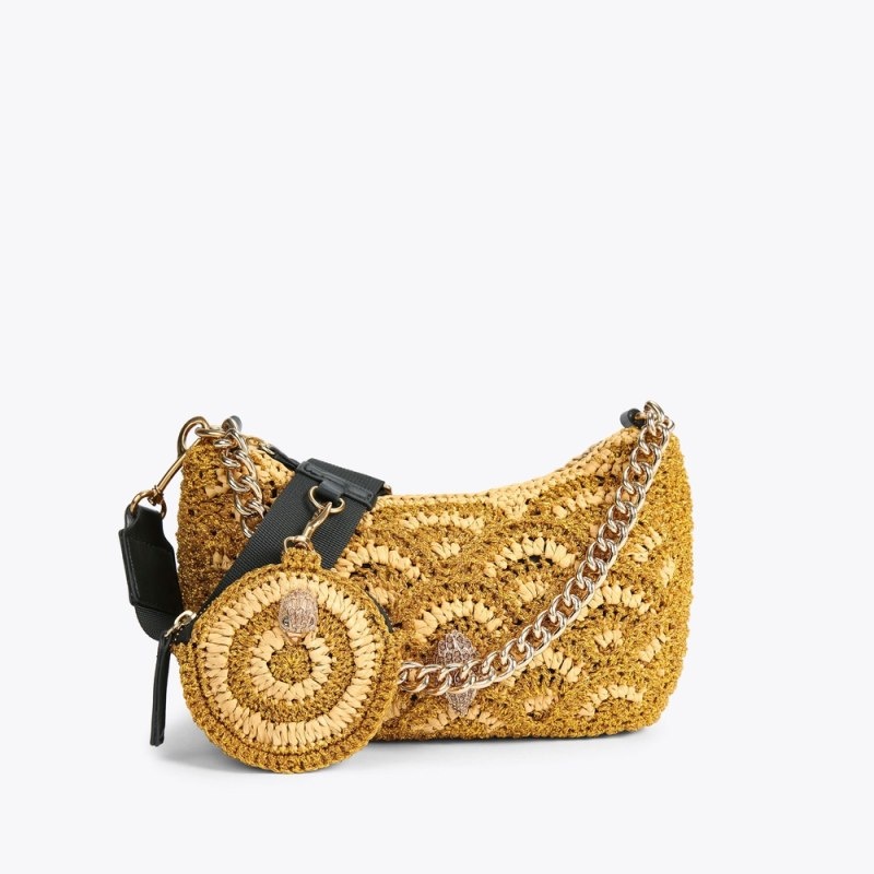 Kurt Geiger London Crochet Multi Women\'s Crossbody Bags Gold | Malaysia TY68-720