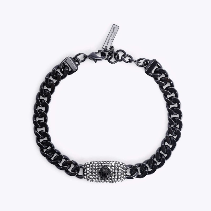 Kurt Geiger London Crystal Signet Bracelet Women\'s Jewelry Black | Malaysia LM35-140