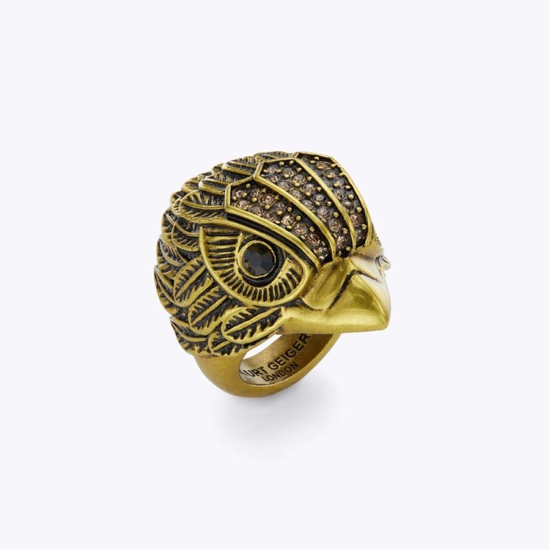 Kurt Geiger London Eagle Chunky Ring Women\'s Jewelry Gold | Malaysia JU59-218