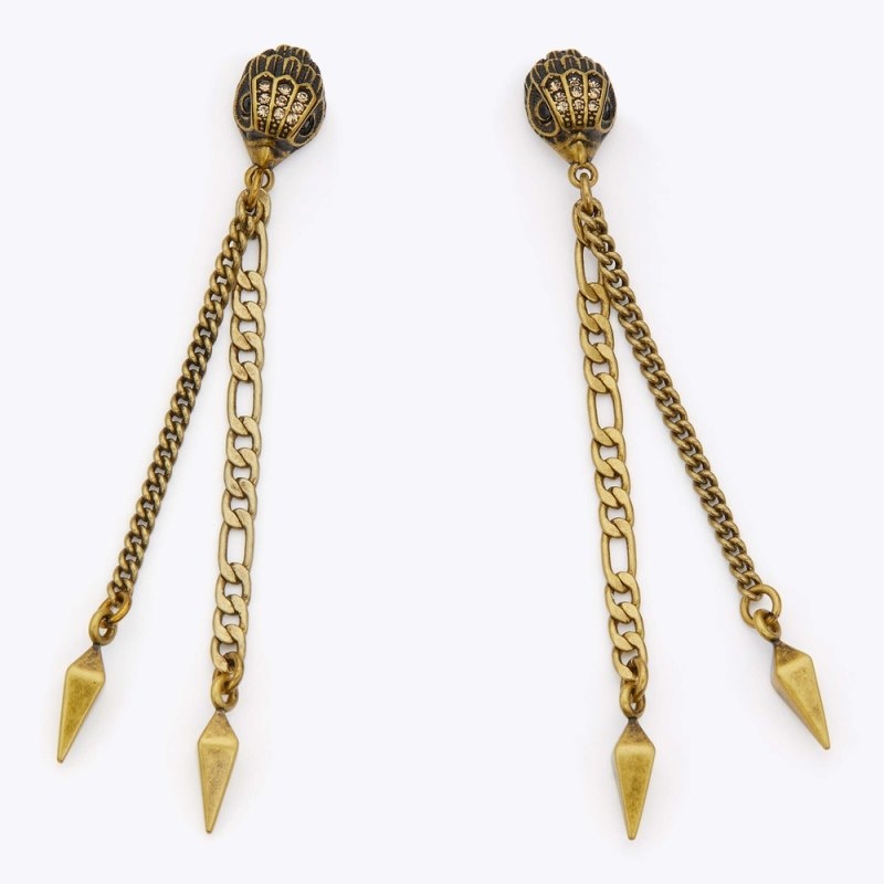 Kurt Geiger London Eagle Linear Earrings Women's Jewelry Gold | Malaysia IV64-197