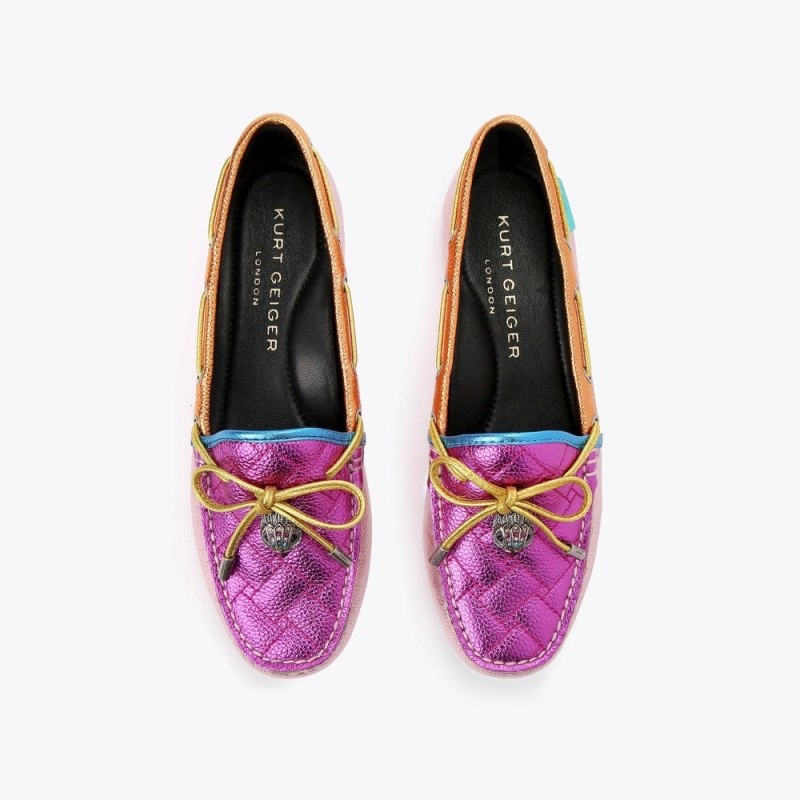 Kurt Geiger London Eagle Moccasin Women's Flat Shoes Pink | Malaysia FR85-510