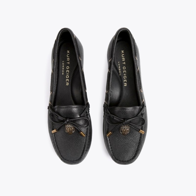 Kurt Geiger London Eagle Moccasin Women's Loafers Black | Malaysia YR13-807