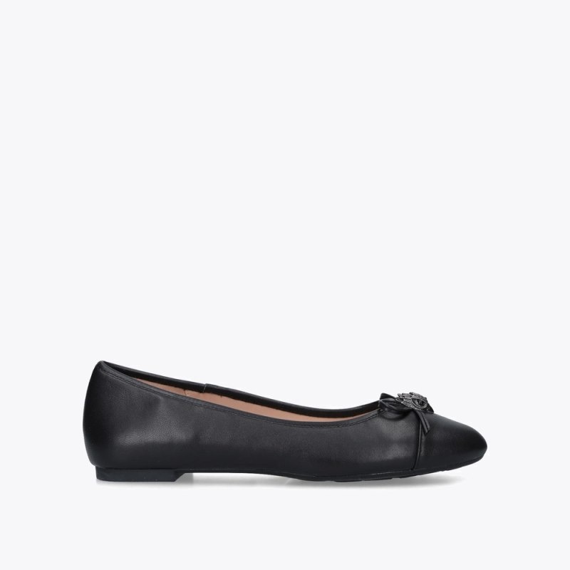 Kurt Geiger London Esme Ballet Women\'s Flat Shoes Black | Malaysia AA57-368