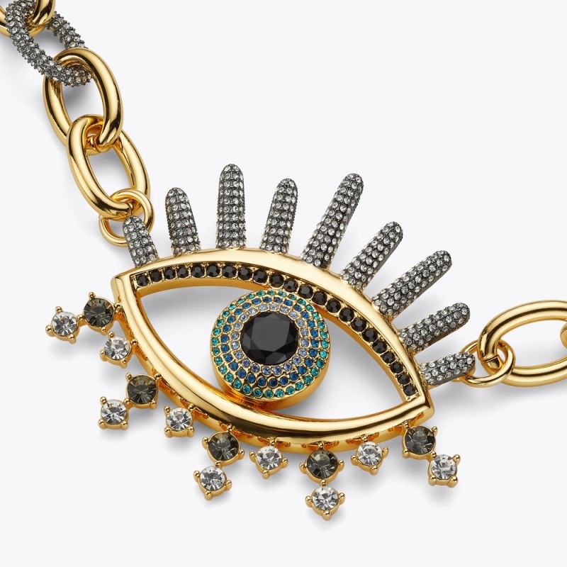Kurt Geiger London Evil Eye Necklace Women's Jewelry Metal | Malaysia XQ90-887