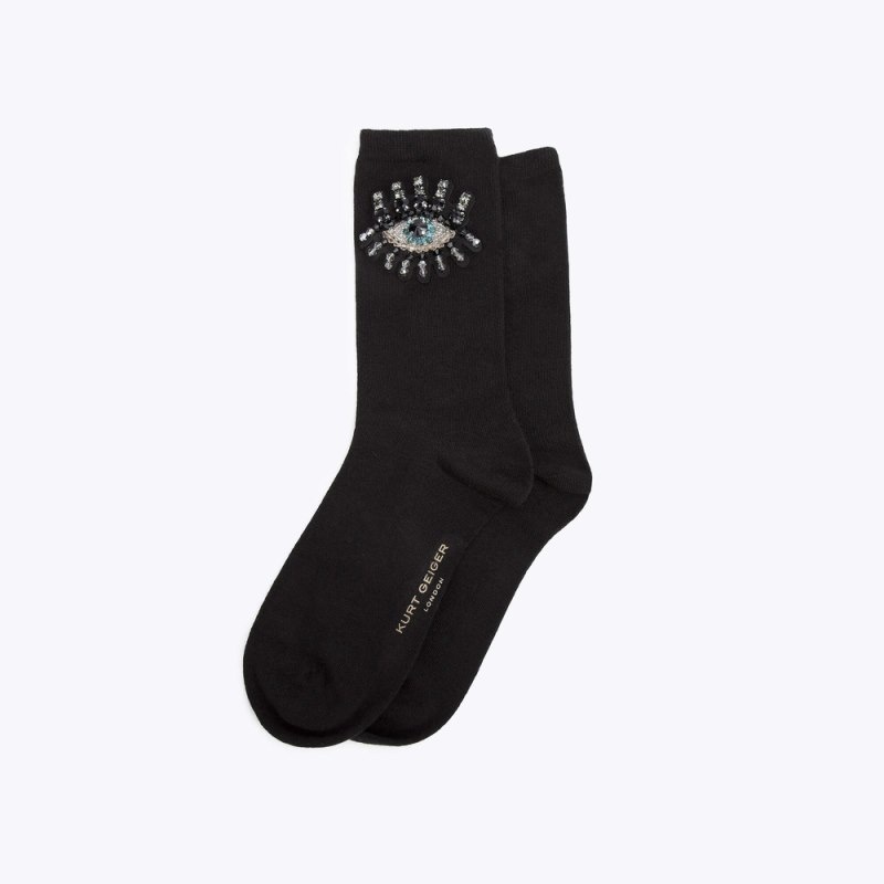 Kurt Geiger London Evil Eye Women\'s Socks Black | Malaysia TX86-371